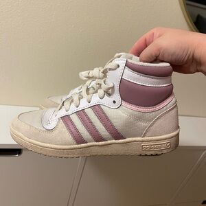 Adidas Kids High-Top Sneakers - Pink and Cream
